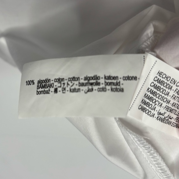 Zara White cotton boxy Crop button shirt with collar Medium - Picture 5 of 6